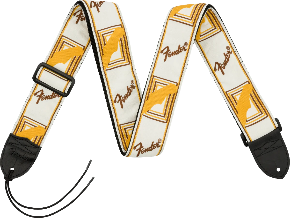 Fender Monogram, wit/bruin/geel 2" 