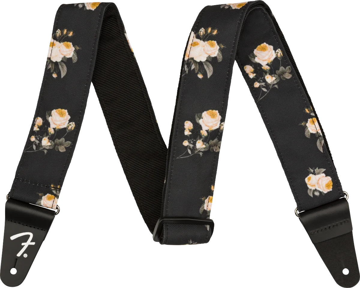 Fender Floral Strap Black, 2" 