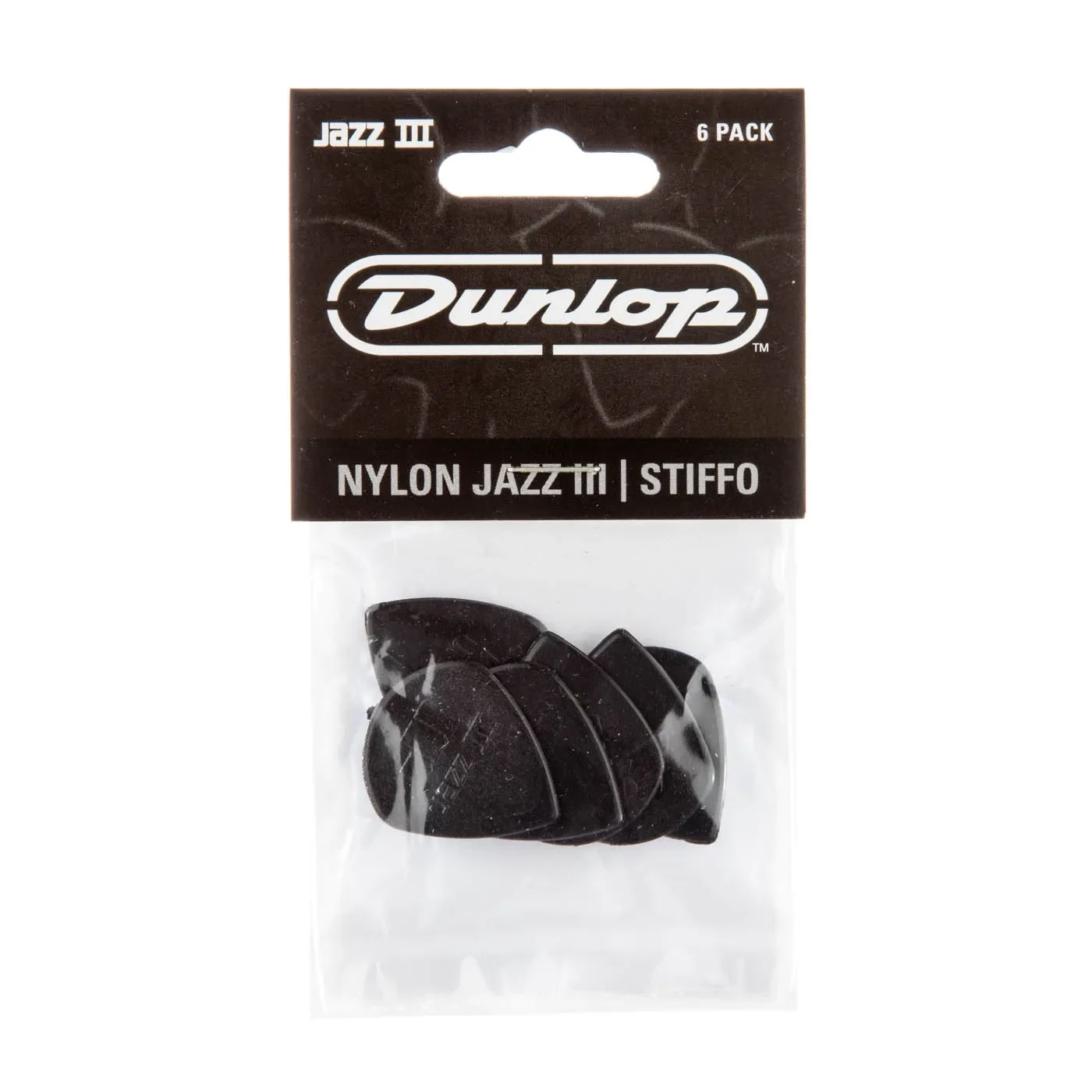 Dunlop 47P3S Jazz III Stiffo Plectrum 6-Pack