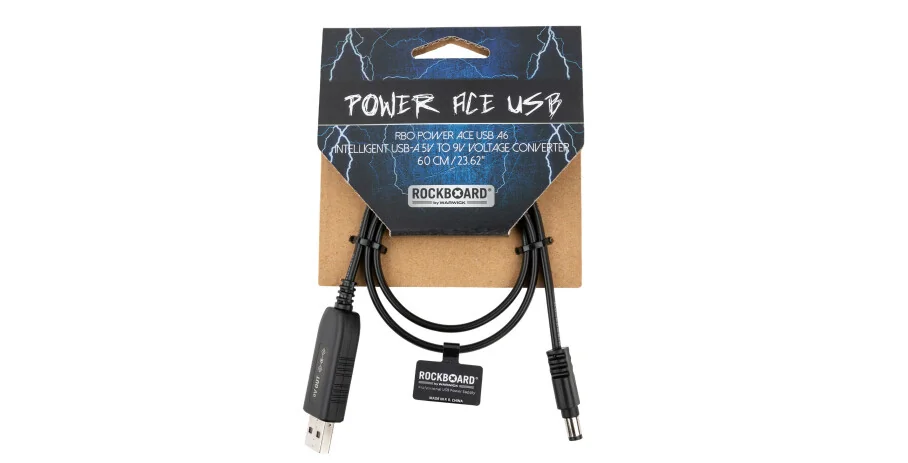 RockBoard Power Ace Intelligent USB-A 5V to 9V Voltage Converter, 60 cm