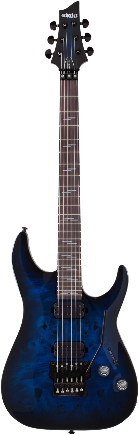 Schecter Omen Elite 6 FR, See Thru Blue Burst