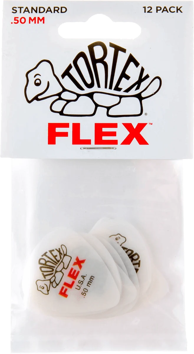 Dunlop 428P50 Tortex Flex Standard Plectrum 0.50mm 12-Pack