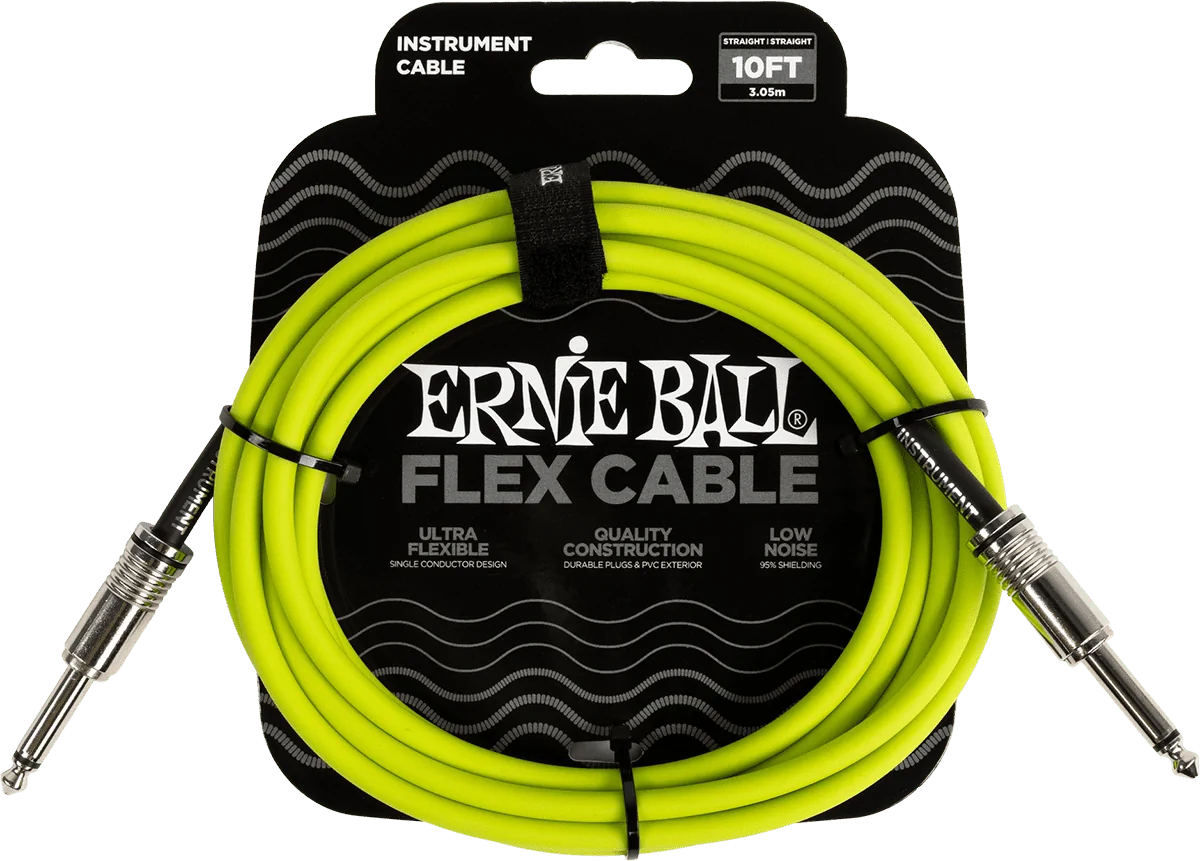 Ernie Ball 6414 Flex Cable 3 meter instrumentkabel groen