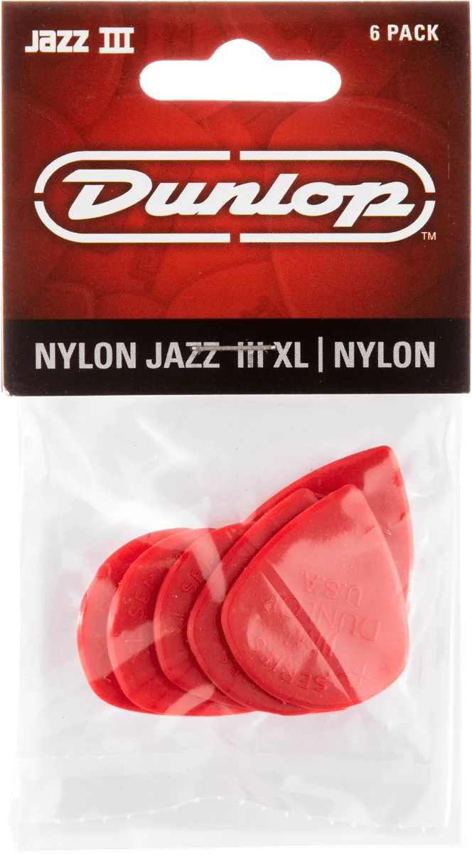 Dunlop 47PXLN Jazz III XL Plectrum 1.38mm Rood 6-Pack