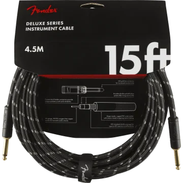 Fender Instrumentkabel Deluxe Black Tweed, Jack-Jack, 4.5m