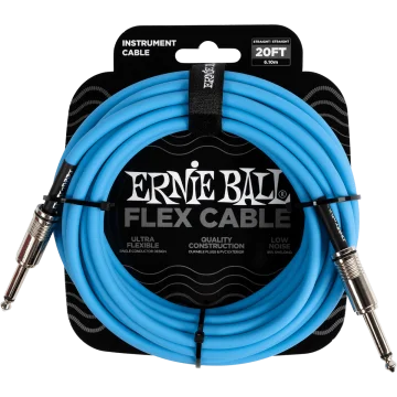 Ernie Ball 6417 Flex Cable 6 meter instrumentkabel blauw