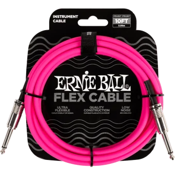 Ernie Ball 6413 Flex Cable 3 meter instrumentkabel roze