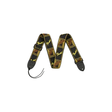 Fender Monogram, zwart/geel/bruin 2" 