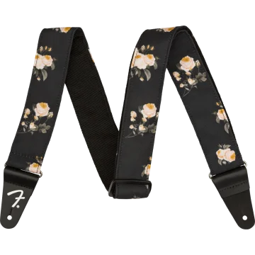 Fender Floral Strap Black, 2" 