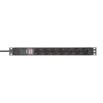 Adam Hall 87471X7 19" Power Strip 1HE with switch & protection cap