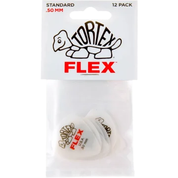 Dunlop 428P50 Tortex Flex Standard Plectrum 0.50mm 12-Pack