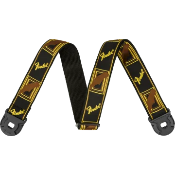 Fender Quick grip locking-end strap black yellow brown, 2"