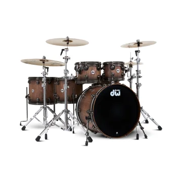 DW Collector's Pure Walnut To Quick Ebony Burst 6 piece 