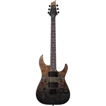 Schecter C-1 Standard Black Fade Burst Burl