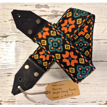 Holy Cow Straps Deluxe Bright Orange Flower