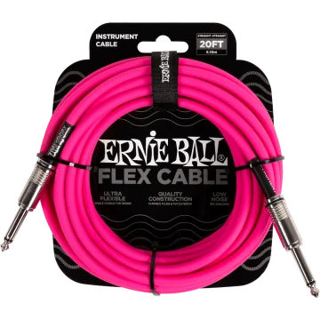 Ernie Ball 6418 Flex Cable 6 meter instrumentkabel roze