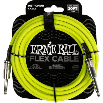 Ernie Ball 6419 Flex Cable 6 meter instrumentkabel groen