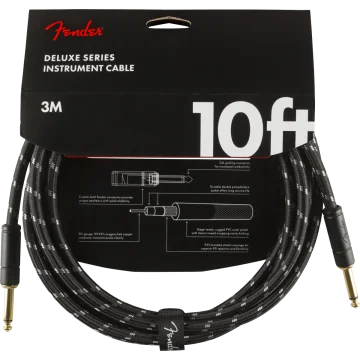 Fender Instrumentkabel Deluxe Black Tweed, Jack-Jack, 3m