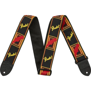 Fender Monogram, zwart/geel/rood 2" 