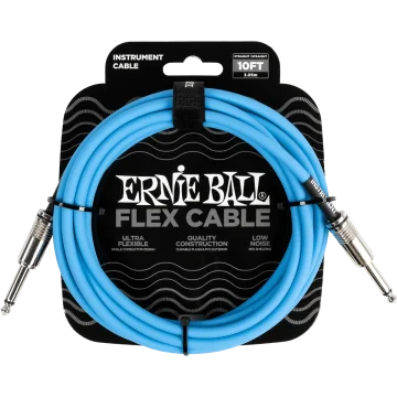 Ernie Ball 6412 Flex Cable 3 meter instrumentkabel blauw