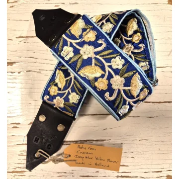 Holy Cow Straps Deep Blue Yellow Flower