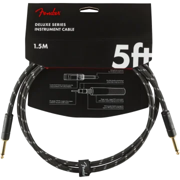 Fender Instrumentkabel Deluxe Black Tweed, Jack-Jack, 1,5m