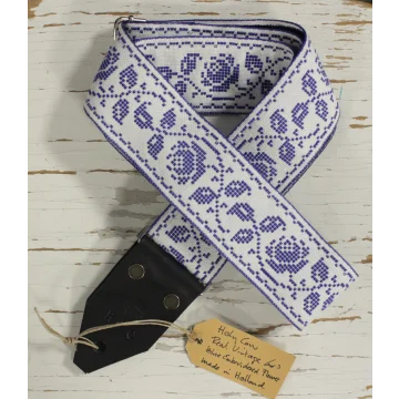Holy Cow Straps 60's Real Vintage Blue Embroidered Flower