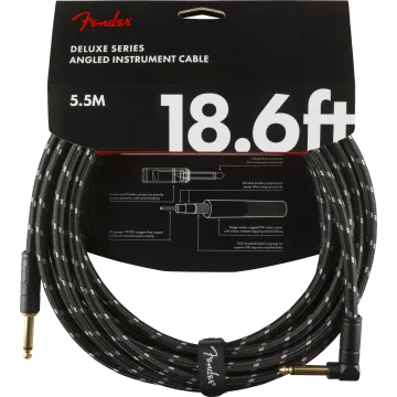 Fender Instrumentkabel Deluxe Black Tweed, Jack-Jack Haaks, 5.5m