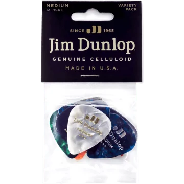 Dunlop PVP106 Celluloid Medium Variety Plectrum 12-Pack