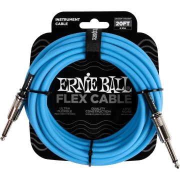 Ernie Ball 6417 Flex Cable 6 meter instrumentkabel blauw