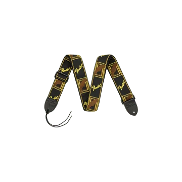 Fender Monogram, zwart/geel/bruin 2" 