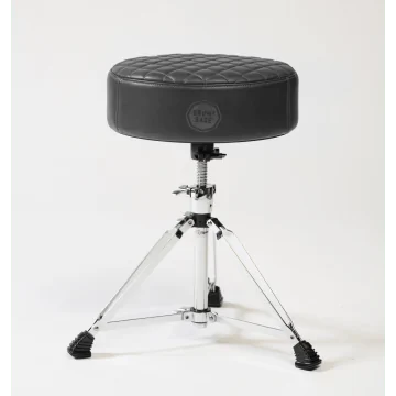 DRUMnBASE Full Grain Leather Drum Throne, Grey