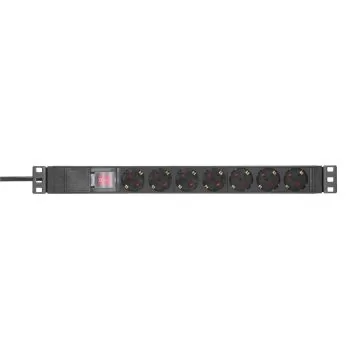 Adam Hall 87471X7 19" Power Strip 1HE with switch & protection cap
