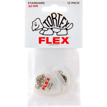 Dunlop 428P50 Tortex Flex Standard Plectrum 0.50mm 12-Pack