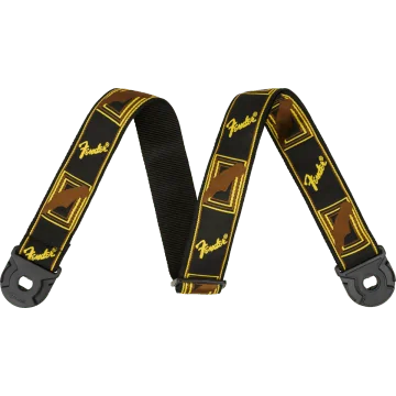 Fender Quick grip locking-end strap black yellow brown, 2"