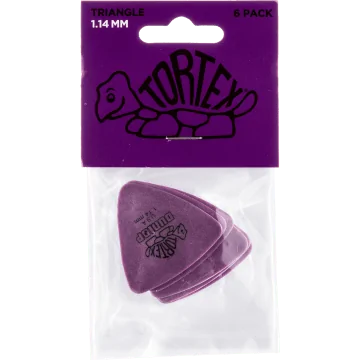 Dunlop 431P114 Tortex Triangle Plectrum 1.14mm 6-Pack