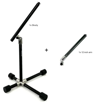 Base4Stands Shorty Double Mic Kit - Black