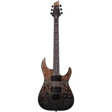Schecter C-1 Standard Black Fade Burst Burl