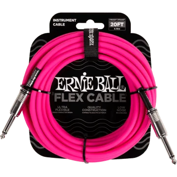 Ernie Ball 6418 Flex Cable 6 meter instrumentkabel roze