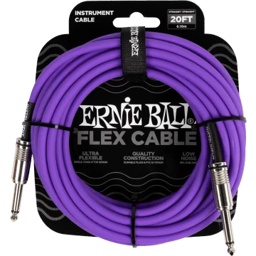 Ernie Ball 6420 Flex Cable 6 meter instrumentkabel violet
