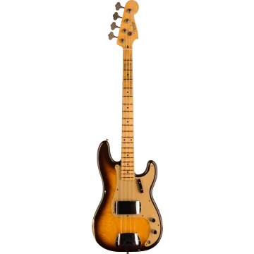 Fender Custom Shop Time Machine 1958 Precision Bass Relic, Super Faded Aged Chocolate 3-Color Sunburst