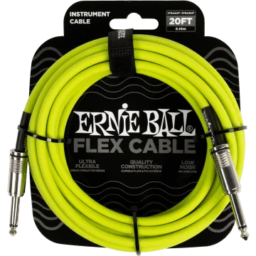 Ernie Ball 6419 Flex Cable 6 meter instrumentkabel groen