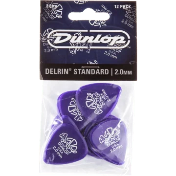 Dunlop 41P200 Delrin Plectrum 2.00mm 12-Pack