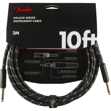 Fender Instrumentkabel Deluxe Black Tweed, Jack-Jack, 3m