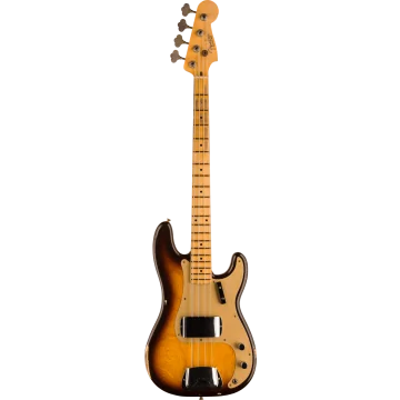 Fender Custom Shop Time Machine 1958 Precision Bass Relic, Super Faded Aged Chocolate 3-Color Sunburst