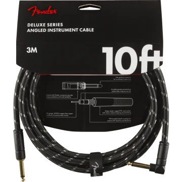 Fender Instrumentkabel Deluxe Black Tweed, Jack-Jack Haaks, 3m