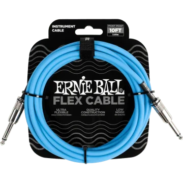 Ernie Ball 6412 Flex Cable 3 meter instrumentkabel blauw