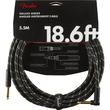 Fender Instrumentkabel Deluxe Black Tweed, Jack-Jack Haaks, 5.5m