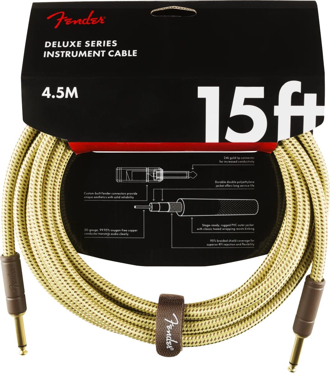 Fender Instrumentkabel Deluxe Tweed, Jack-Jack, 4.5m