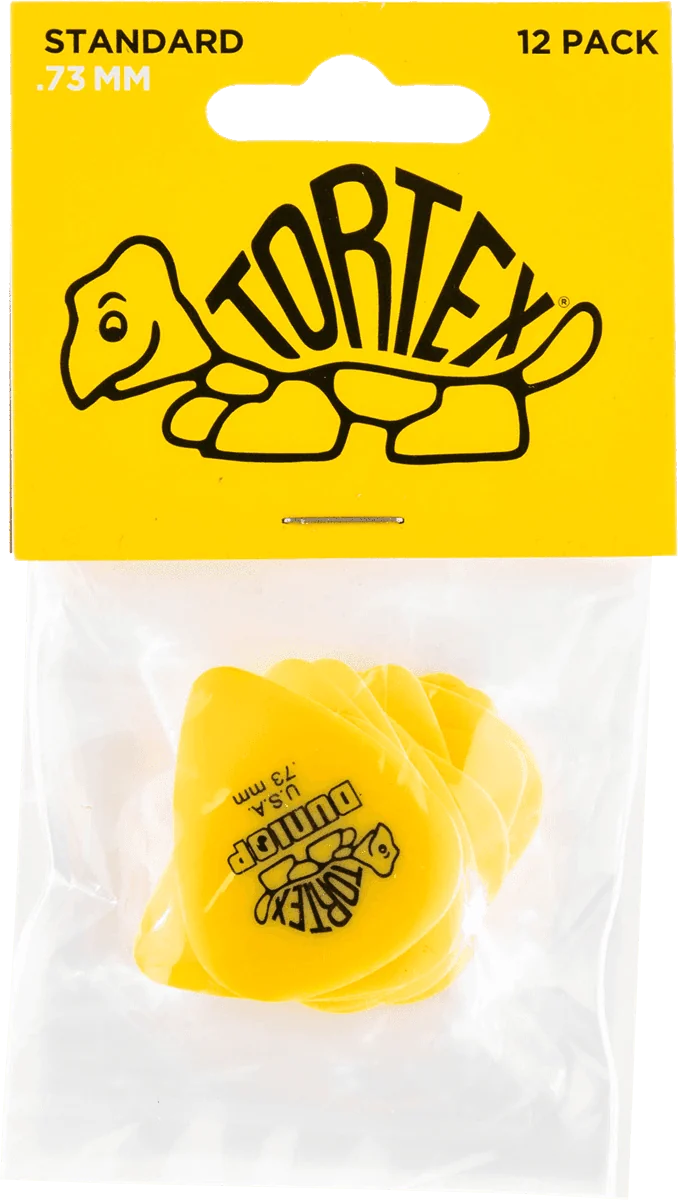 Dunlop Tortex Standard .73 Plectrum 12-Pack geel